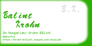 balint krohn business card
